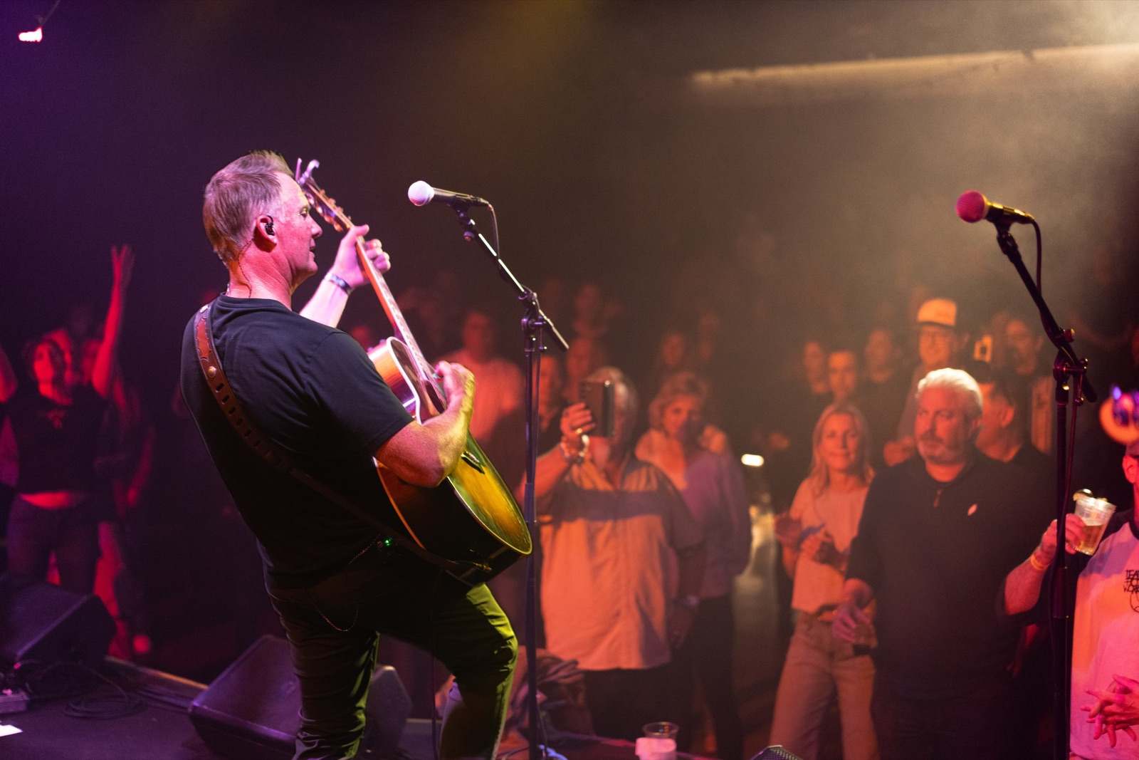 Stephen Ashbrook with the crowd
